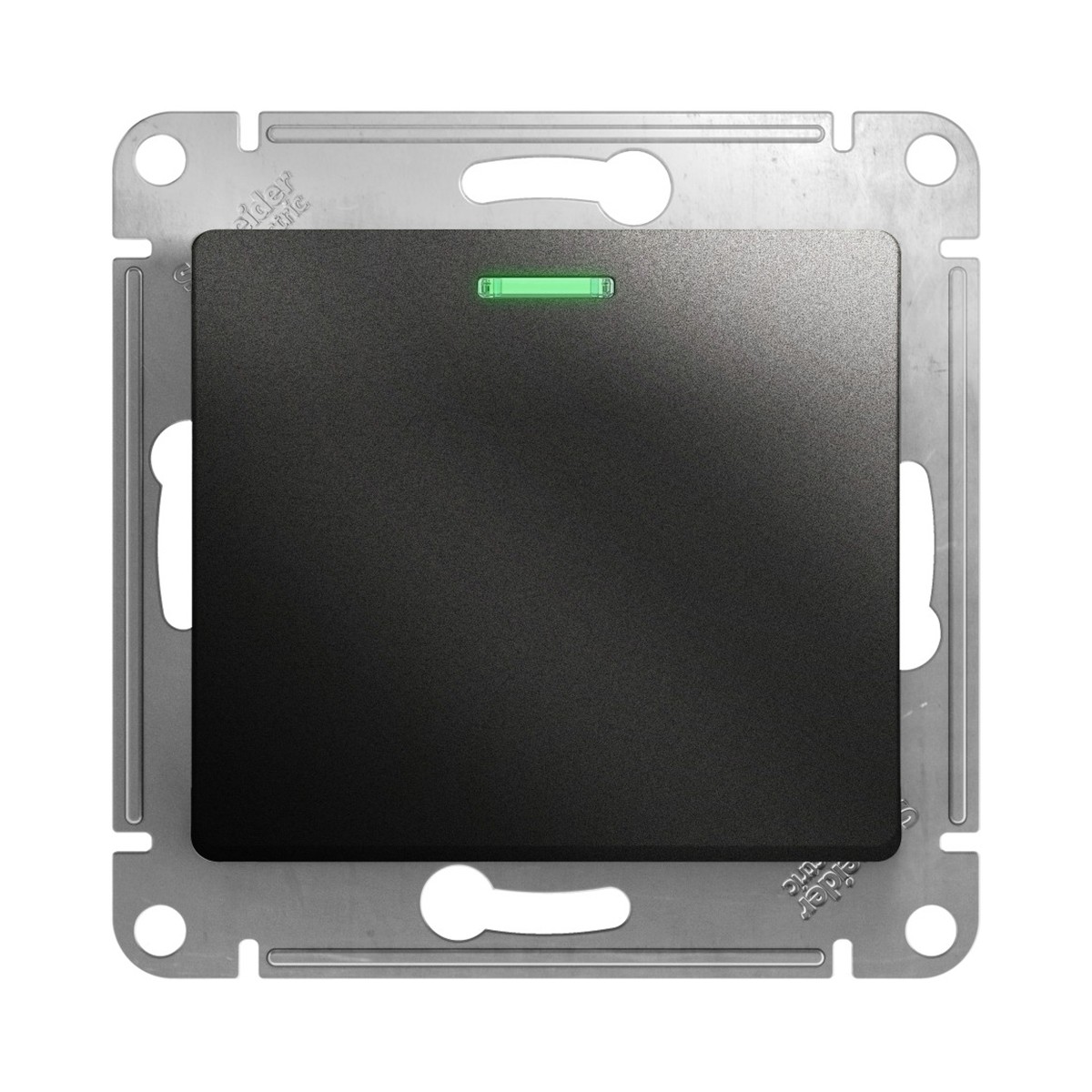 Выключатель "glossa" 1 кл. с индикатором (механизм) 10а, антрацит (1/20/160) "schneider"