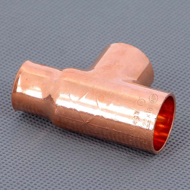 Тройник переходной под пайку 22 х 22 х 18 мм VIEGA медный