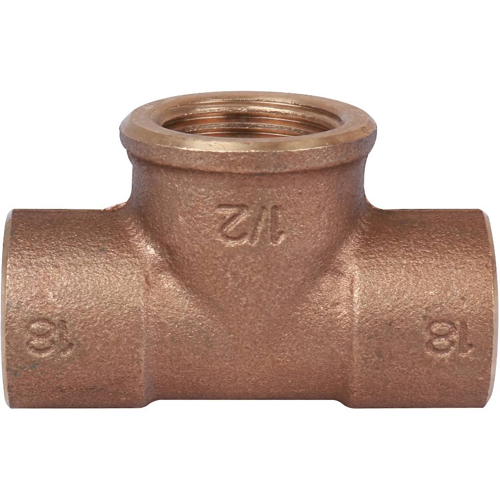 Тройник 18x1/2"x18 переходной под пайку с резьбой (ВР) SANHA бронза 141301812