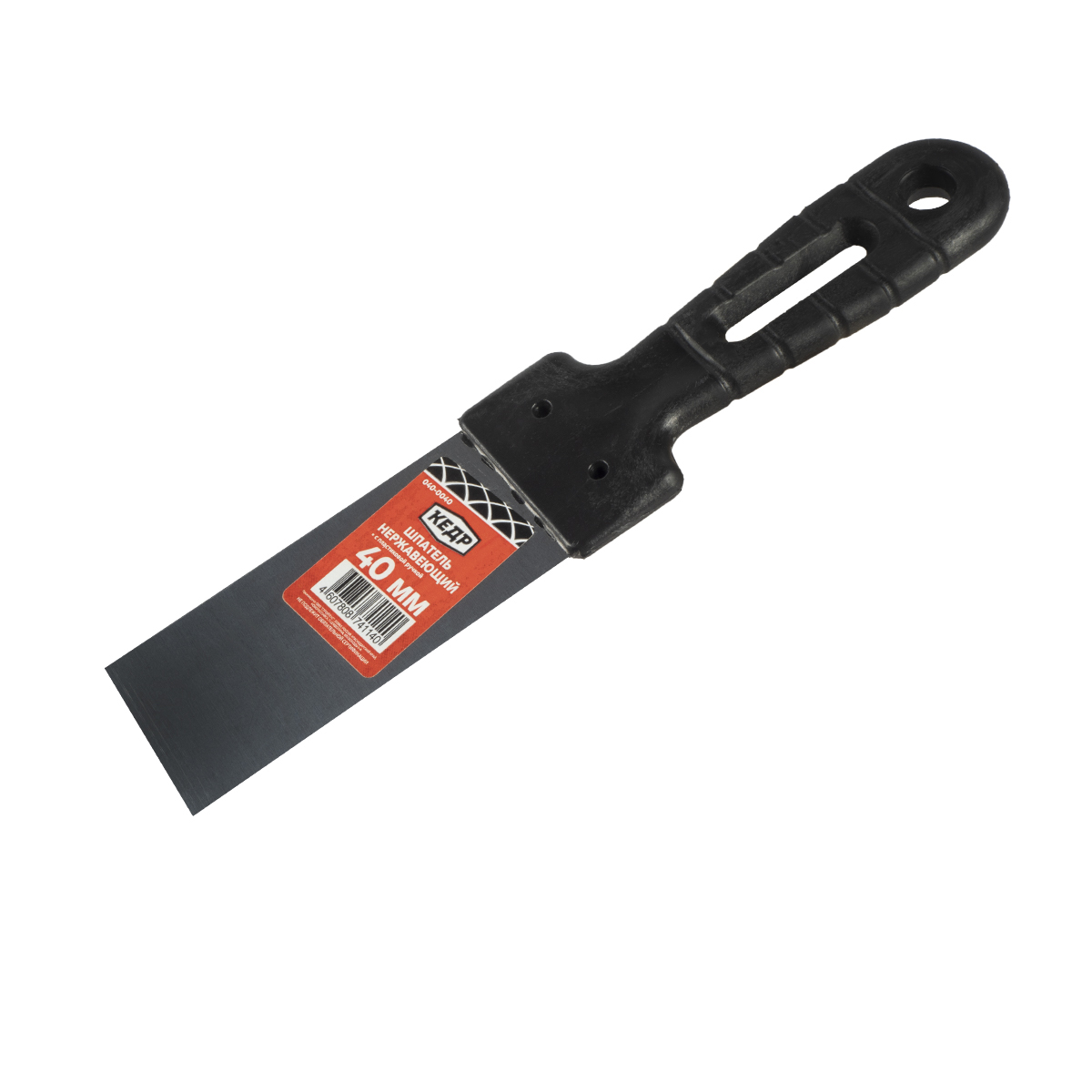 Шпатель нержав.  40 мм пластм. ручка (10/100) "кедр"  040-0040