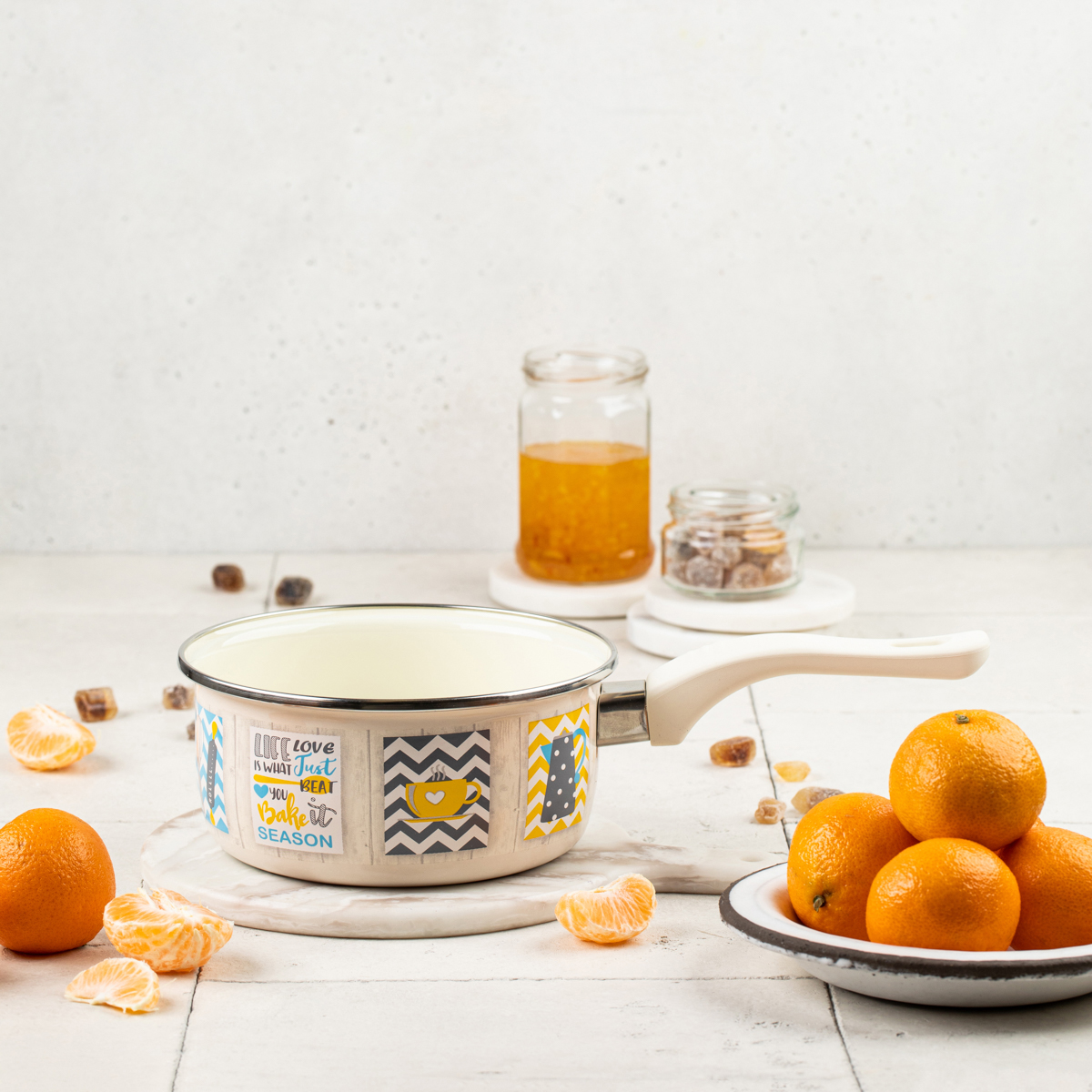 Ковш эмалиров. "кантри" 1,5 л, 16 см (1/6) "metrot"