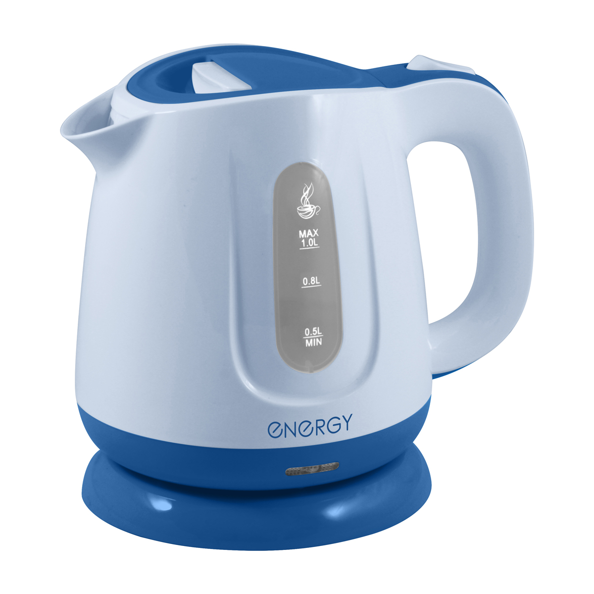 Чайник электр. "energy" e-234 1 л (1/12) пластик (бело-синий)
