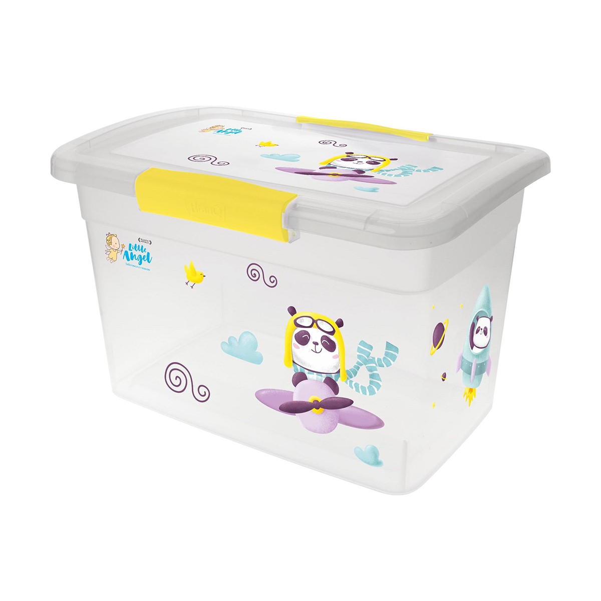 Ящик для игрушек "панда" с защелками 14 л (1/6) "little angel"  la1114