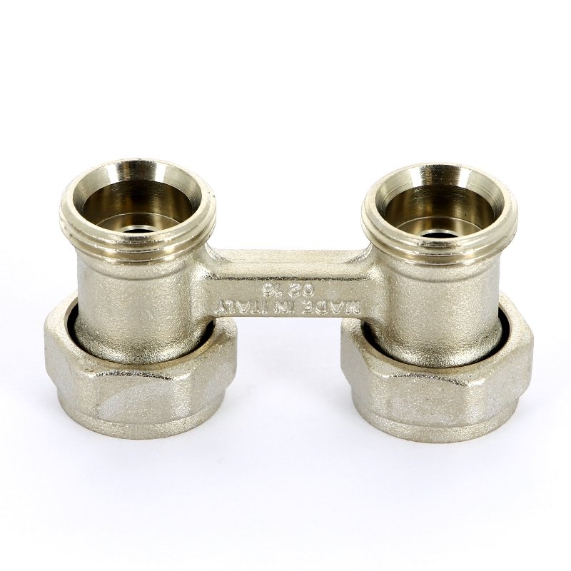 Узел прямой ВН 3/4"(пл.пр.) х3/4"ЕК радиаторный со встроенными кранами 2-трубная система UNI-FITT