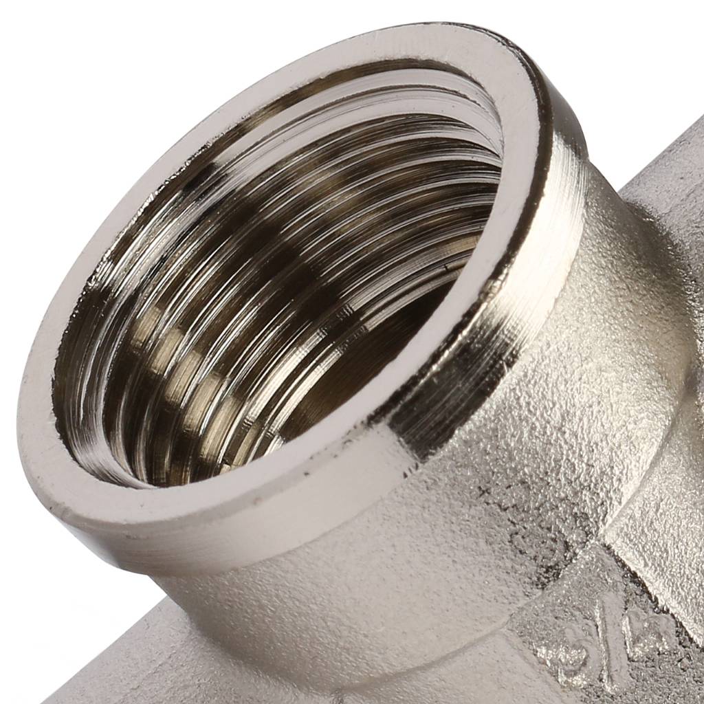 Тройник резьбовой ВР 1" никель TIEMME