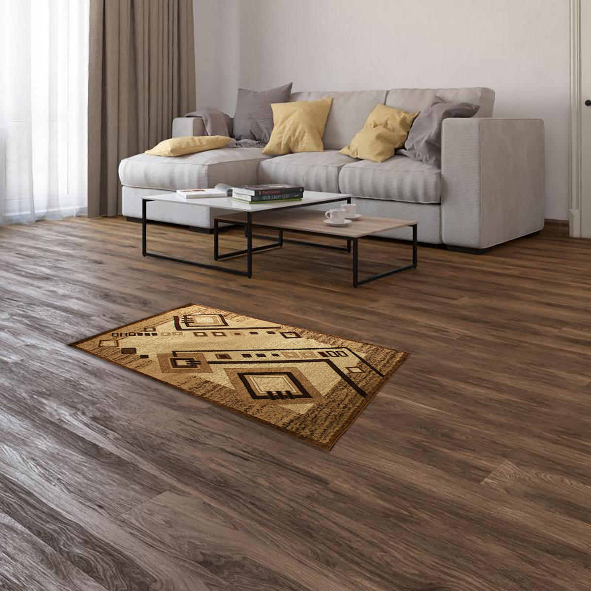 Ковер Merinos Laguna d188, 0,6 x 1,1 м, БЦФ, бежевый