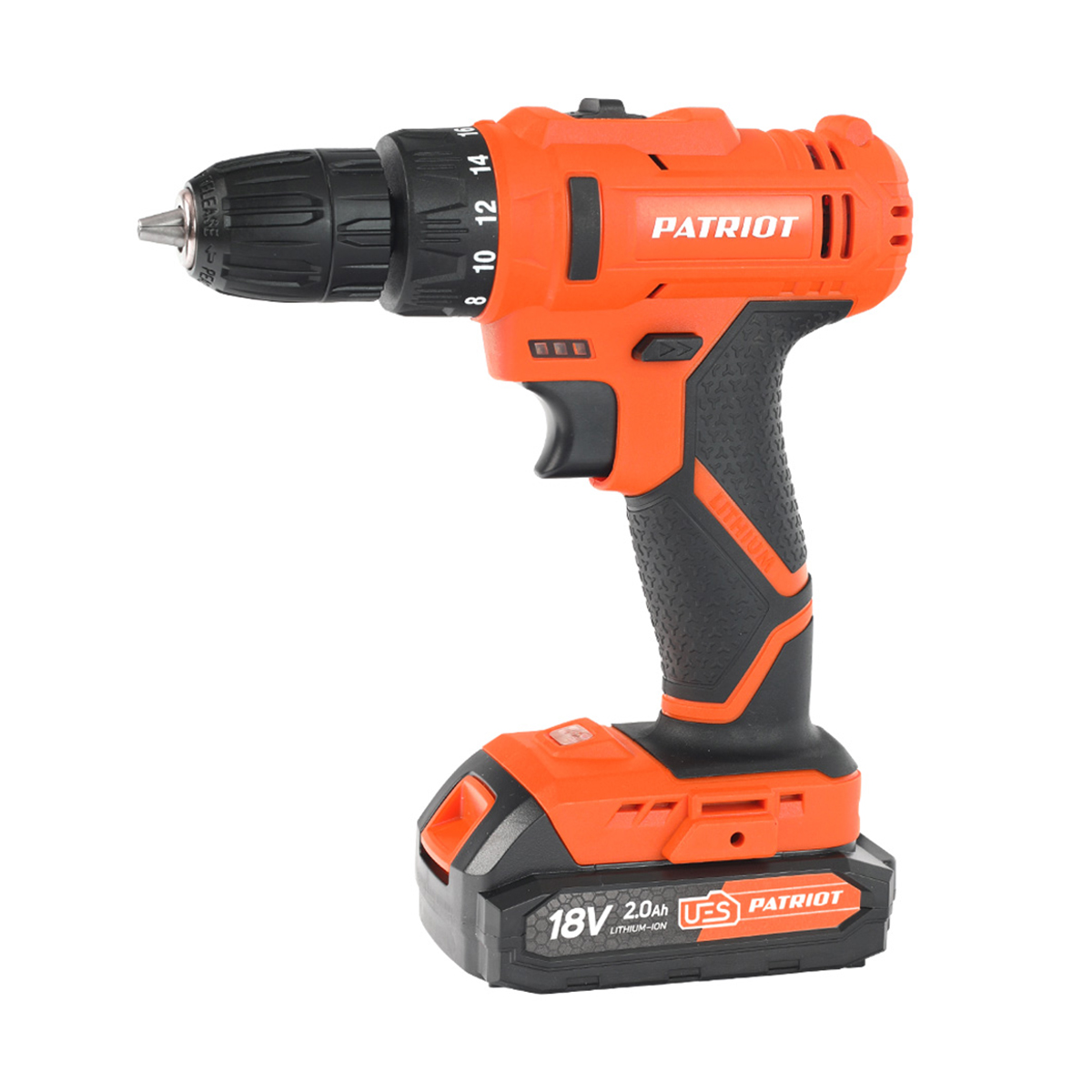 Дрель-шуруповерт аккумуляторная Patriot BR 187UES, 18 В, 2 x 2 Ач Li-ion, ЗУ