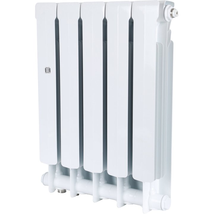 Радиатор STOUT Space 500 мм 5 секций, биметал. (нижнее правое подключение) на 9,2 кв.м.