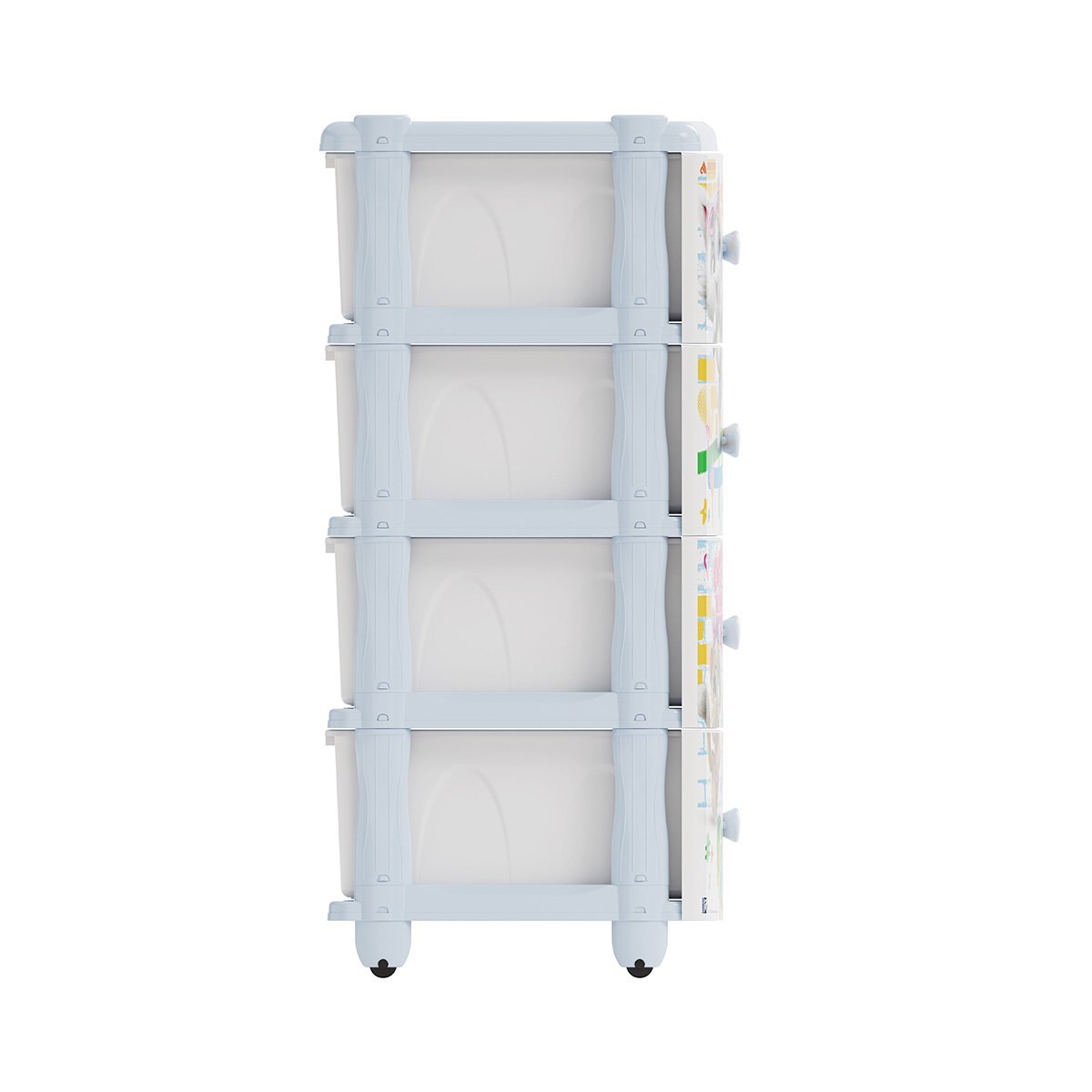 Комод детский "44 котёнка" 4-х секционный широкий (1) "альтернатива"  м7645