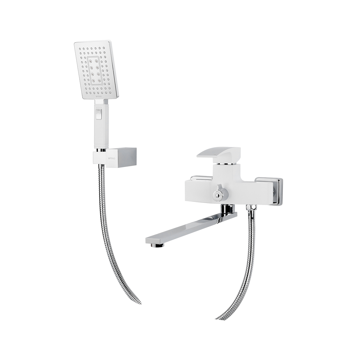 Смеситель для ванн g2207-7 длинный поворотн. излив, белый/хром (1/8) "gappo"