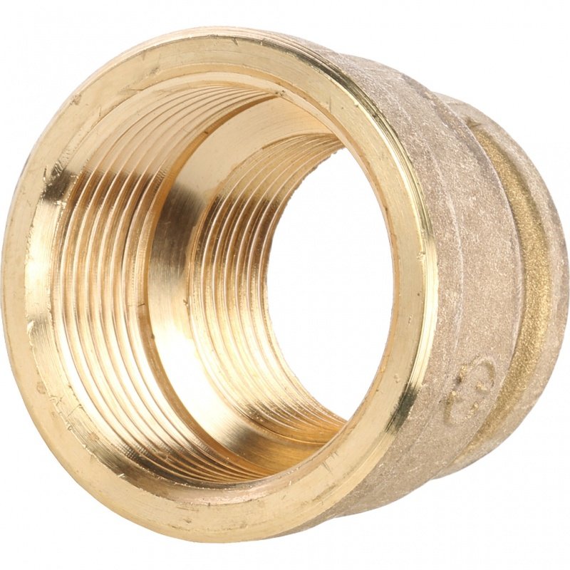 Муфта резьбовая переходная 1"1/2 x 1" ВР латунь STOUT