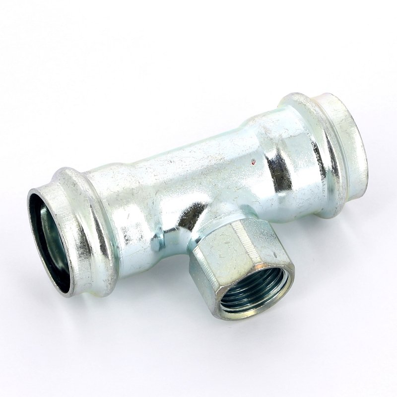 Тройник пресс-В 28x1/2"x28 оцинкованная сталь Prestabo VIEGA