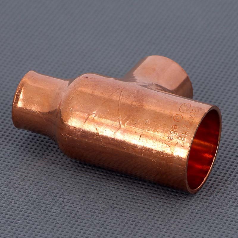 Тройник переходной под пайку 28 х 22 х 18 мм VIEGA медный