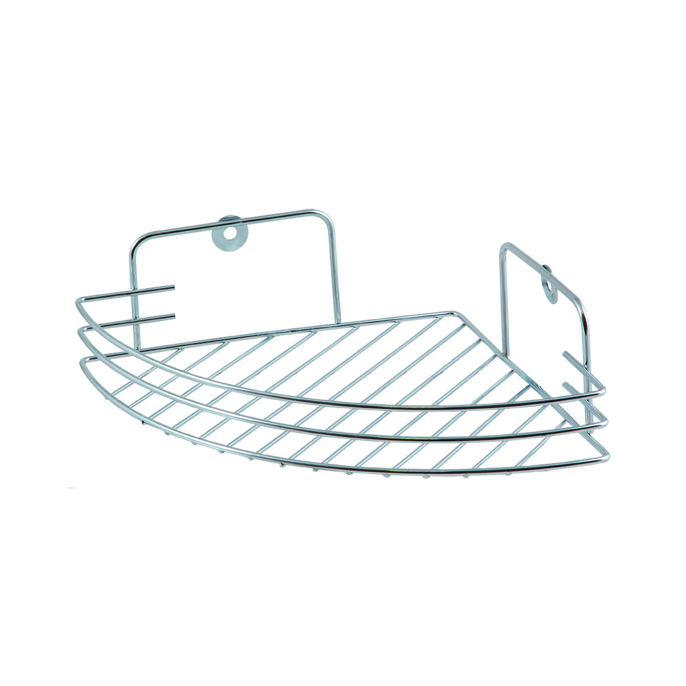 Полка для ванной угловая 19*19*6 см хром. (1/24) "рыжий кот" w2672с-1