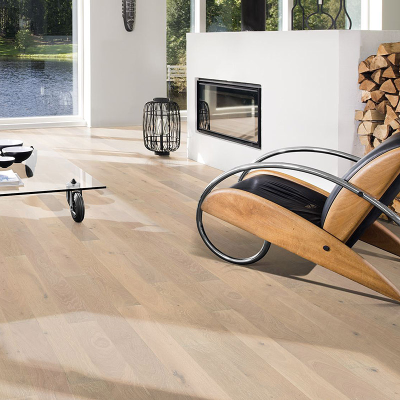 Паркетная доска Kahrs Spirit Unity Дуб Паудер матовый брашированный белый однополосный SPIRIT OAK POWDER 1S