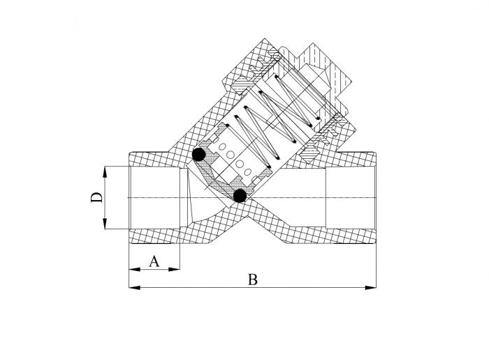 Клапан обратный 20 мм ПП (PP-R100) под пайку серый HEISSKRAFT