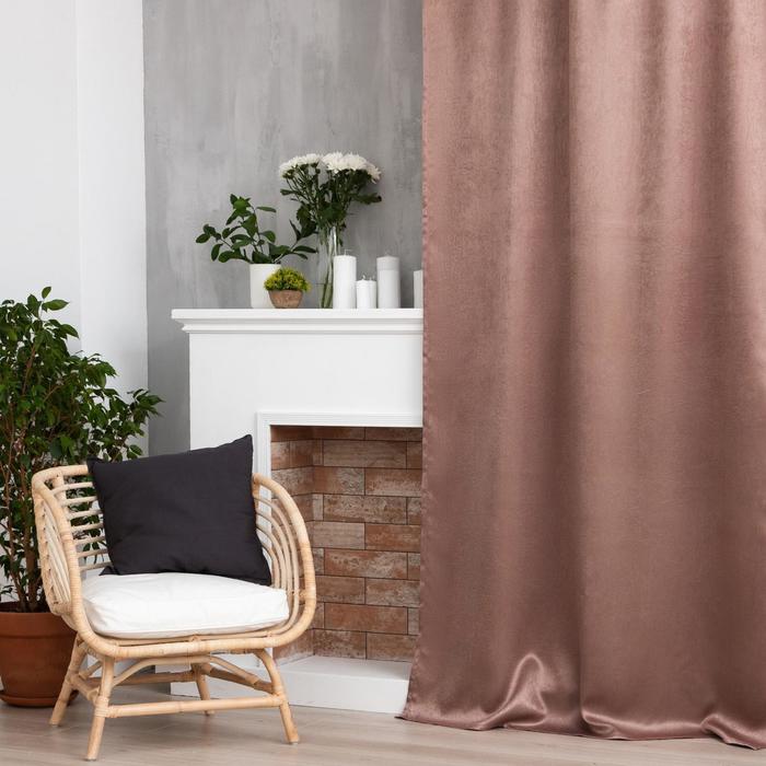 Штора "классика" 145*265 см на ленте, коричневый (1/18) "этель" 5800345