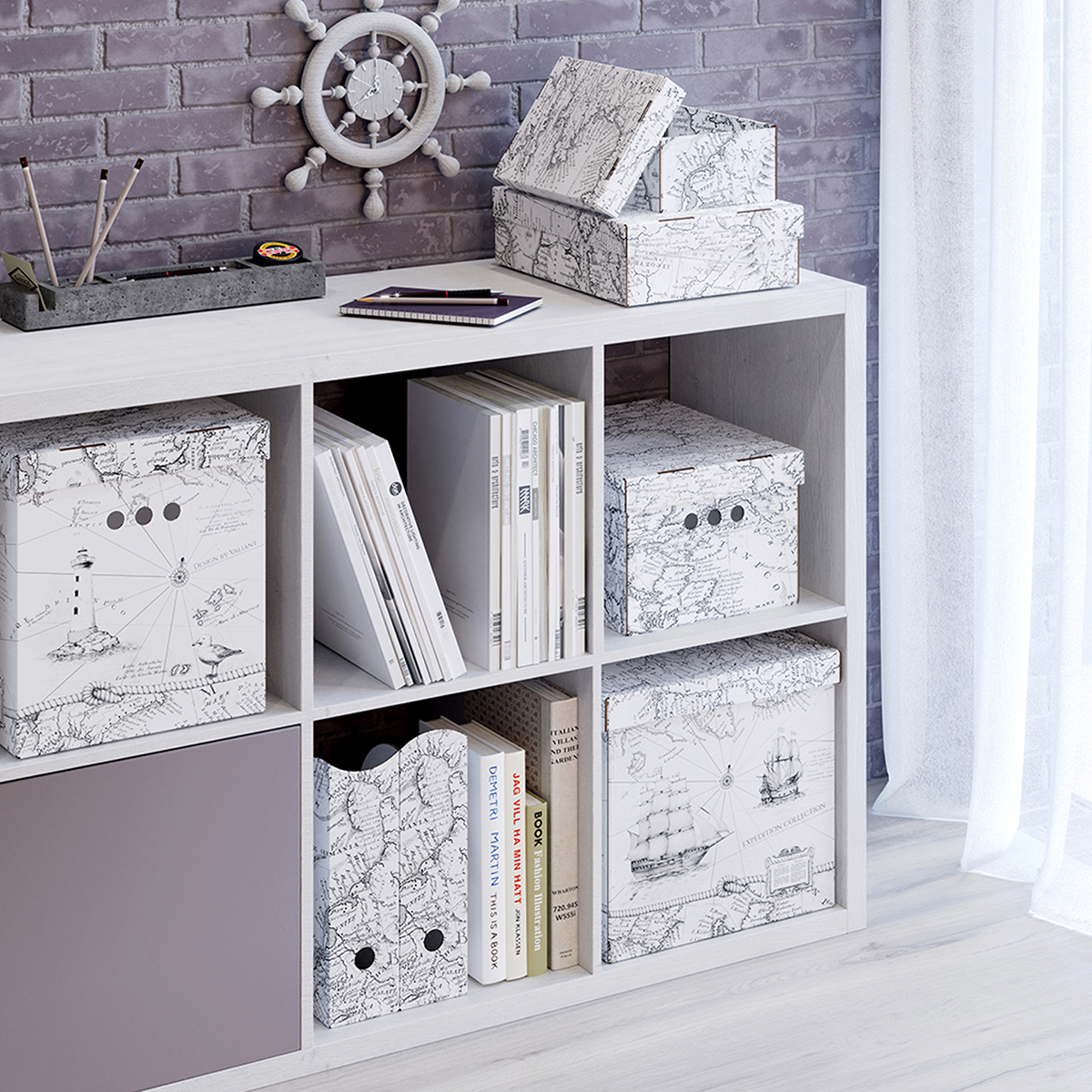 Короб для хранения "expedition" 28*38*31,5 см (набор 3 шт.) (1/12) "valiant" ex-bctn-3m