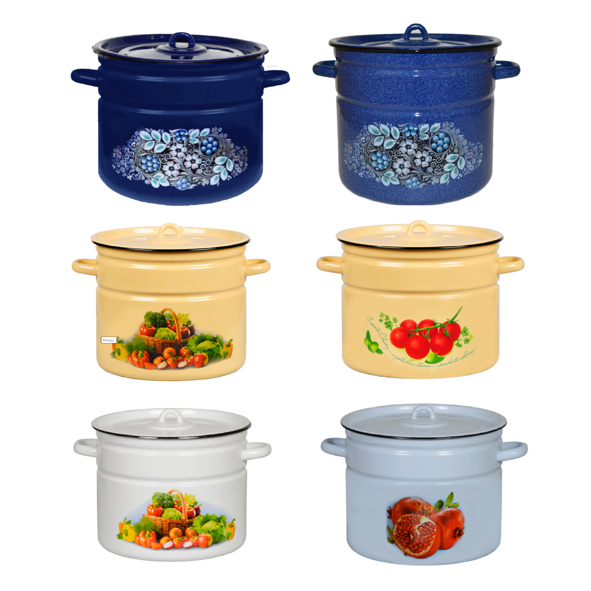 Кастрюля эмалиров. с крышкой декор. 9 л (1/2) "стальэмаль"  1с200с