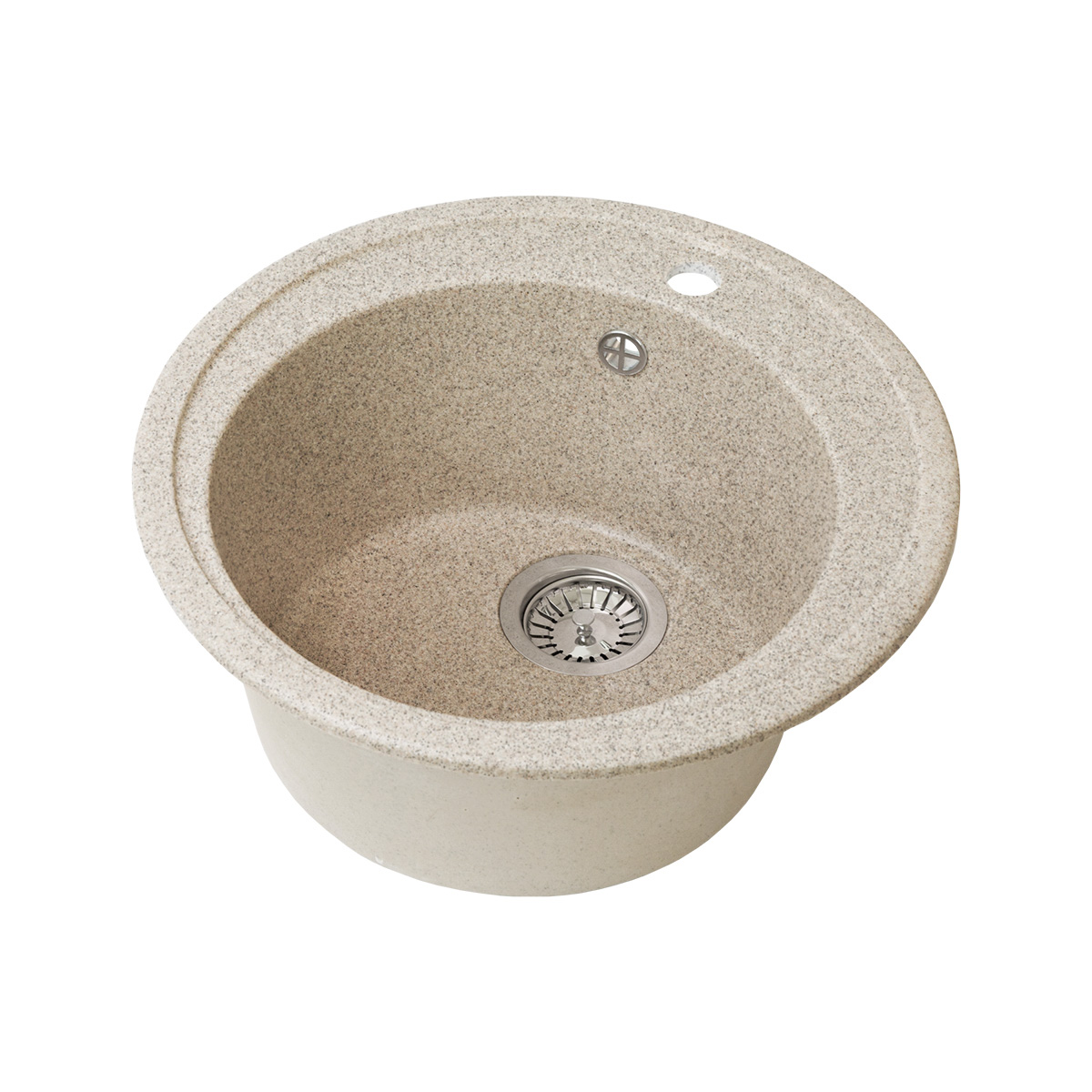 Мойка для кухни врезная искуств. камень gs-02-302 d-500 мм песочная "granstones"