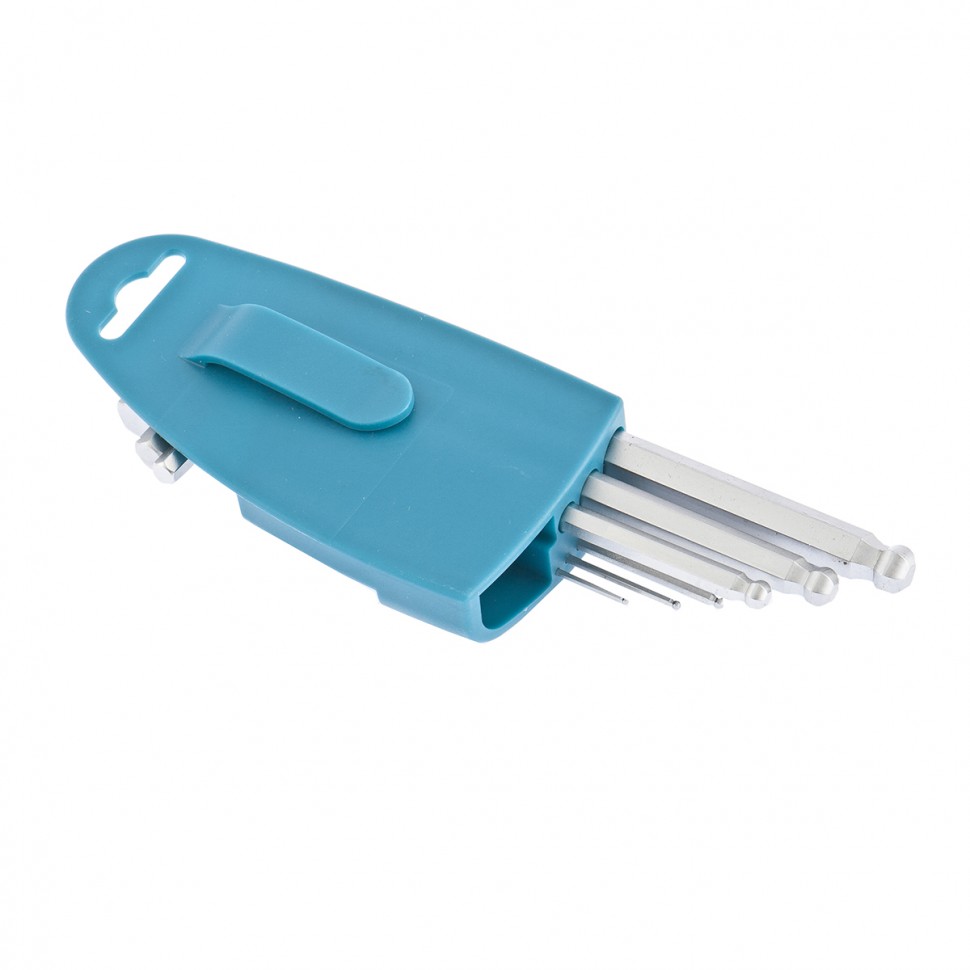 Набор ключей имбусовых HEX, 1.5-10 мм, S2, 9 шт, удлиненные с шаром, сатинированные Gross (16403)