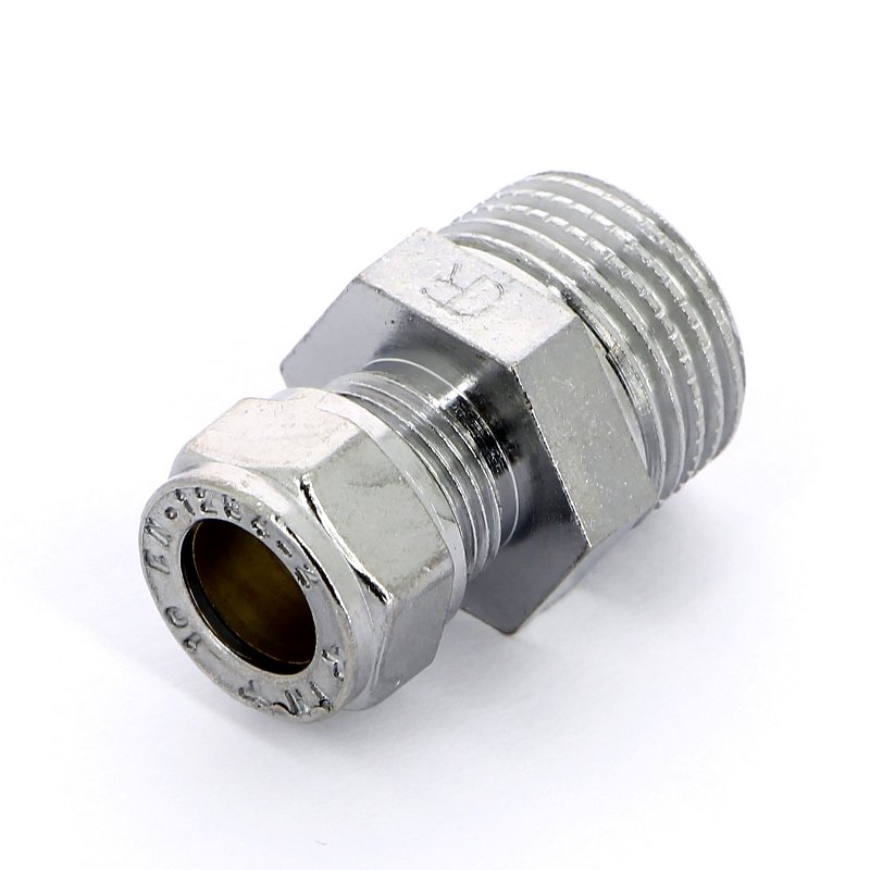 Муфта НР 10 x 1/2"обжим TIEMME хром