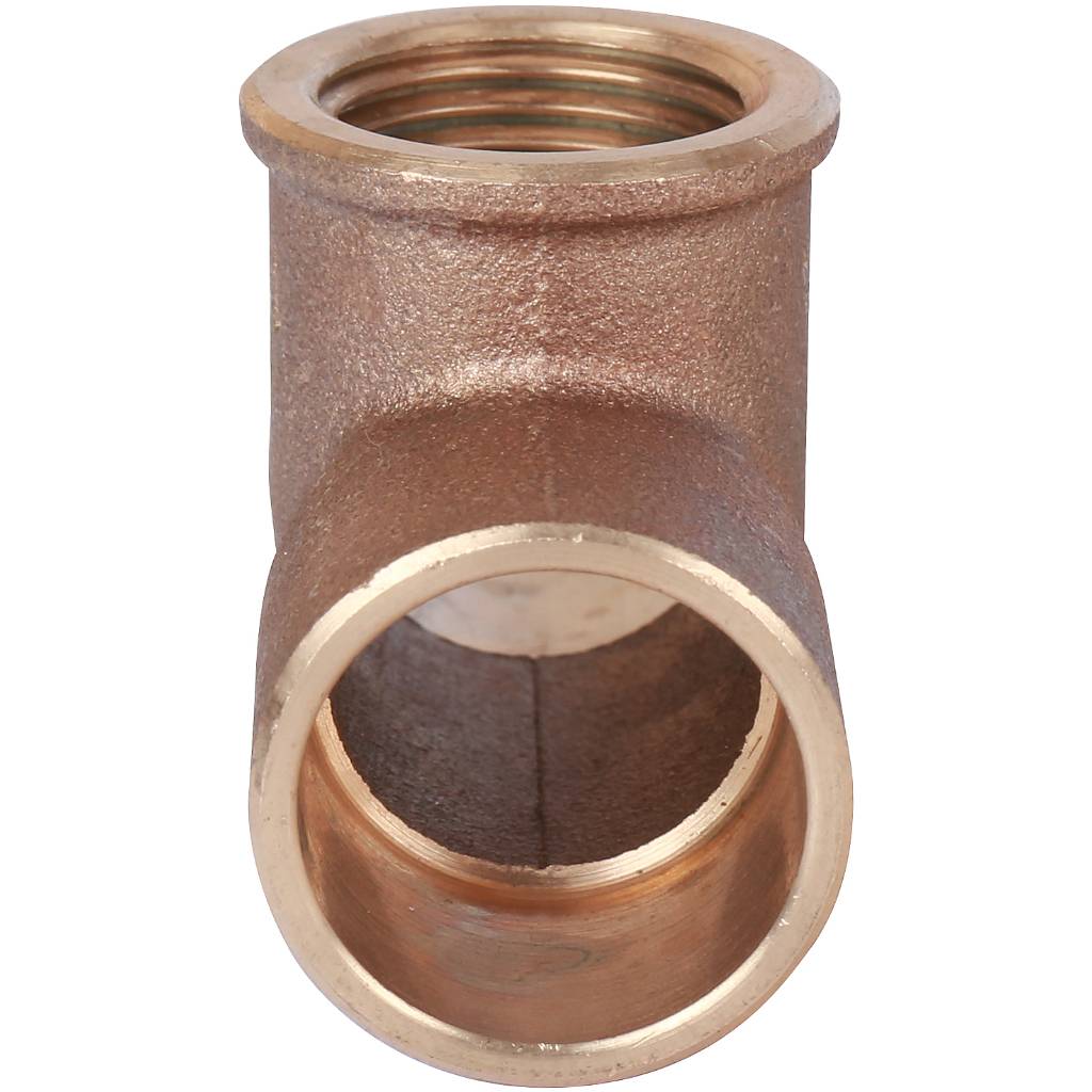 Тройник 22x1/2"x22 переходной под пайку с резьбой (ВР) SANHA бронза 141302212
