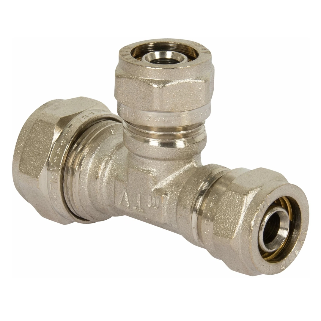 Тройник обжимной для металлополимерных труб 20 х 16 х 16 мм VALTEC