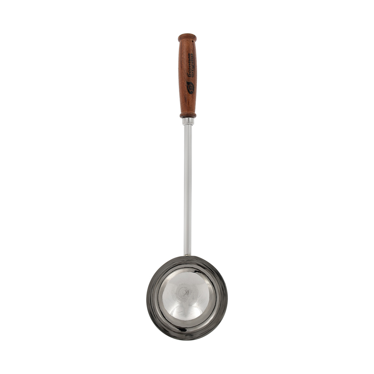 Ковш для бани и сауны нержав.  0,5 л, ручка 35 см дерев. (1/4) "банные штучки" 41353
