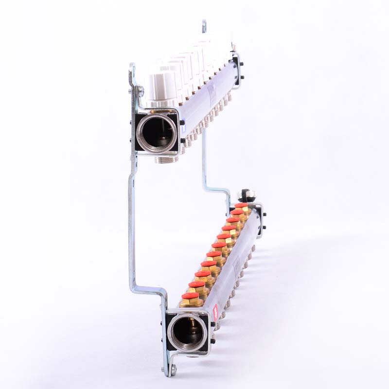 Колл. группа UNI-FITT 1"x3/4" ЕК 11 выходов с вентилями и дренажными клапанами - нерж.сталь