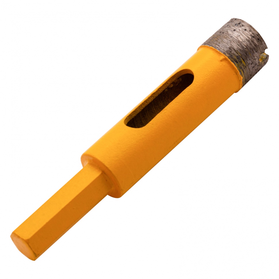 Сверло алмазное по керамограниту, 14 мм, мокрая резка, трехгранный хвостовик Denzel (72676)