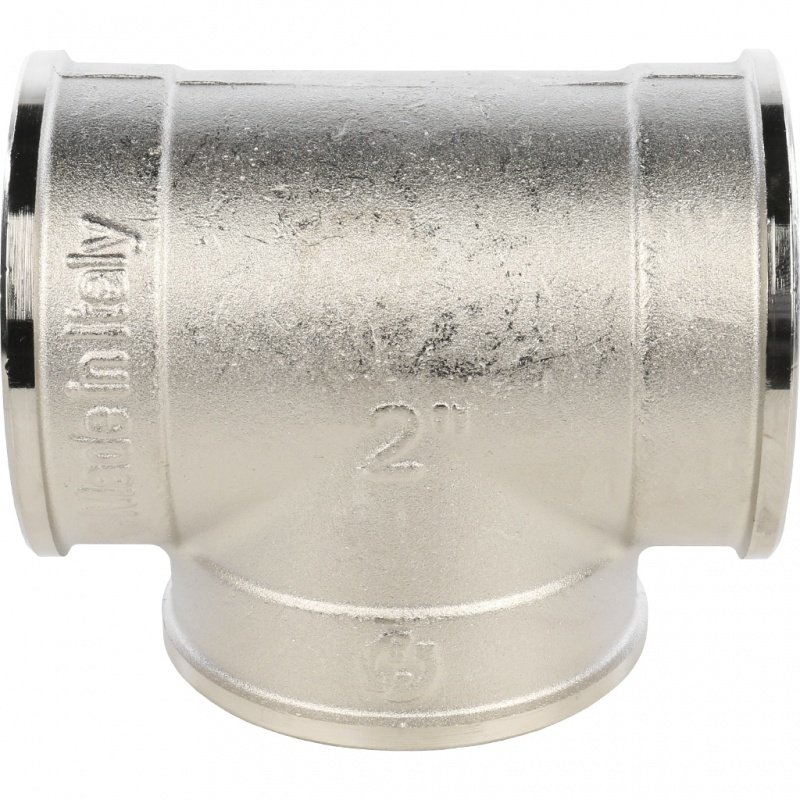 Тройник резьбовой ВР 2" никель STOUT