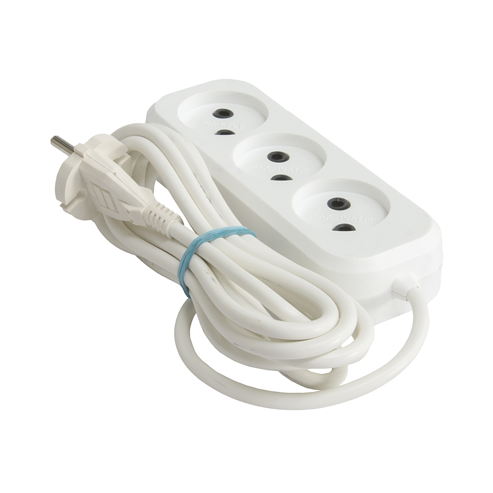 Удлинитель 3 м 3 розетки пвс 2*0,75 мм (1/25)  (ух10-103 3 м)