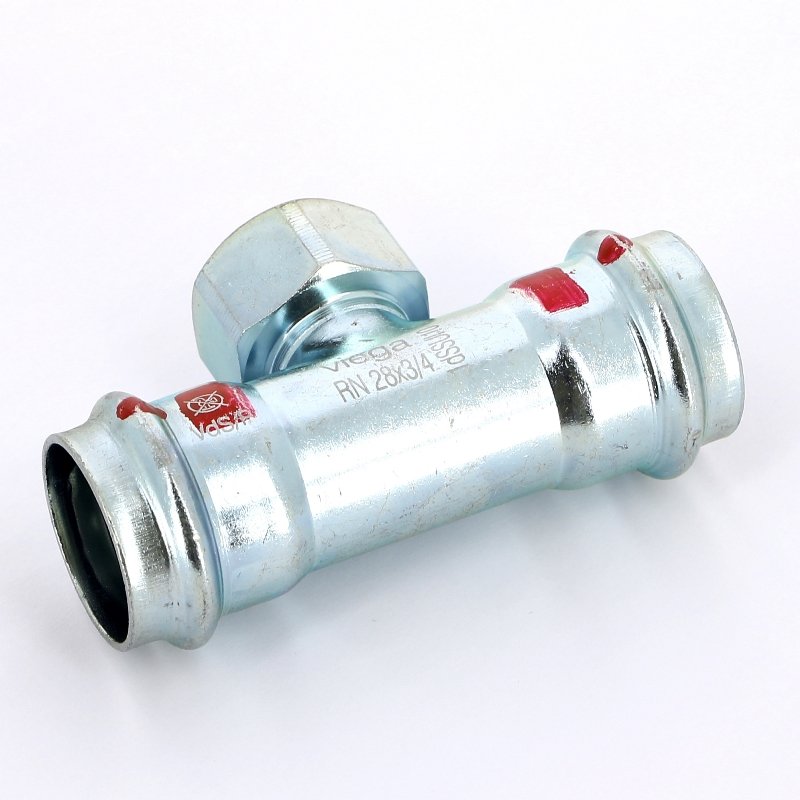 Тройник пресс-В 28x3/4"x28 оцинкованная сталь Prestabo VIEGA