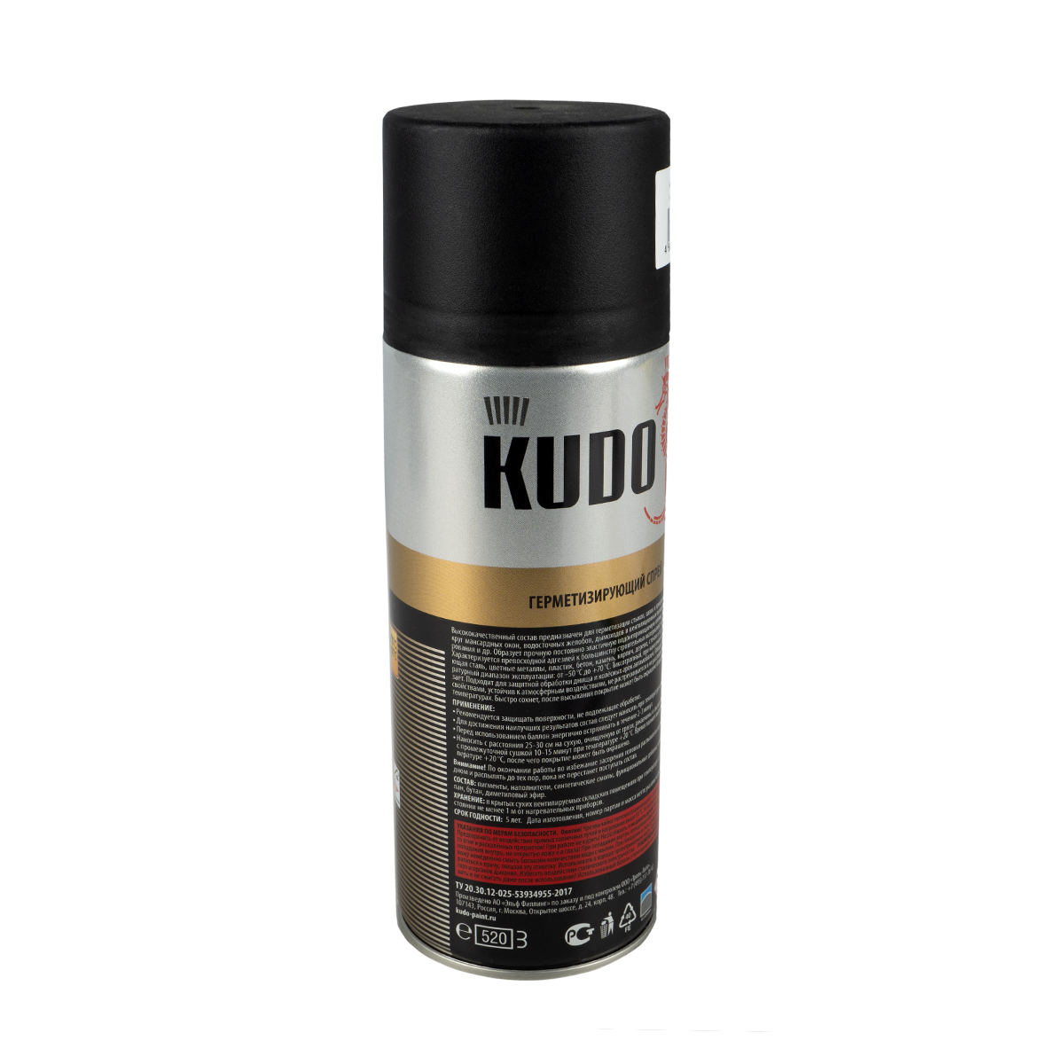 Герметик-спрей черный  520 мл (6) "kudo"