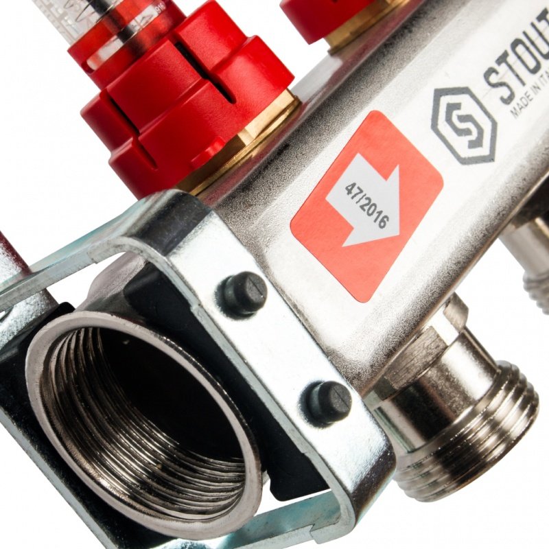 Коллектор из нержавеющей стали на 3 вых. с расходомерами STOUT