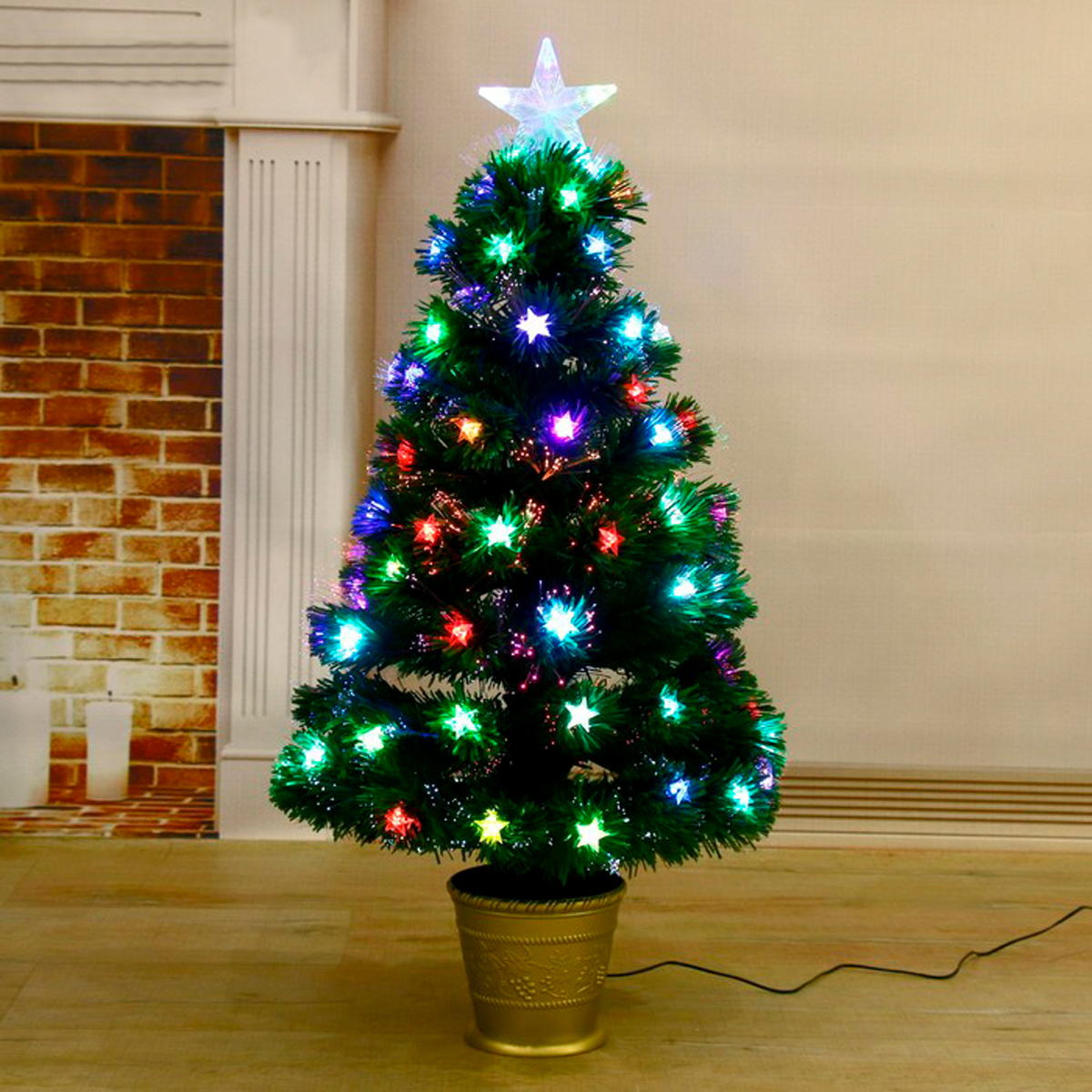 Ель декор. фиброоптич. t797v12-90  90 см, 80 веток "зимнее волшебство" 703963