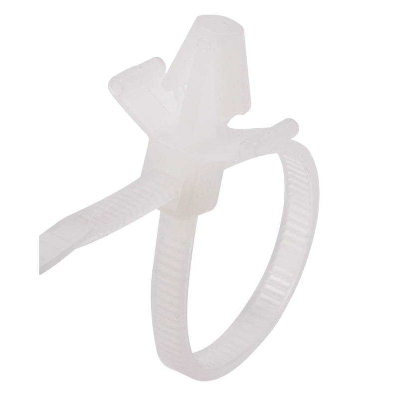 Хомуты нейлон с пистоном 2,5 х 100 мм ø2,4 мм (набор 100 шт.), белые (1/10/200) "rexant" 07-0107