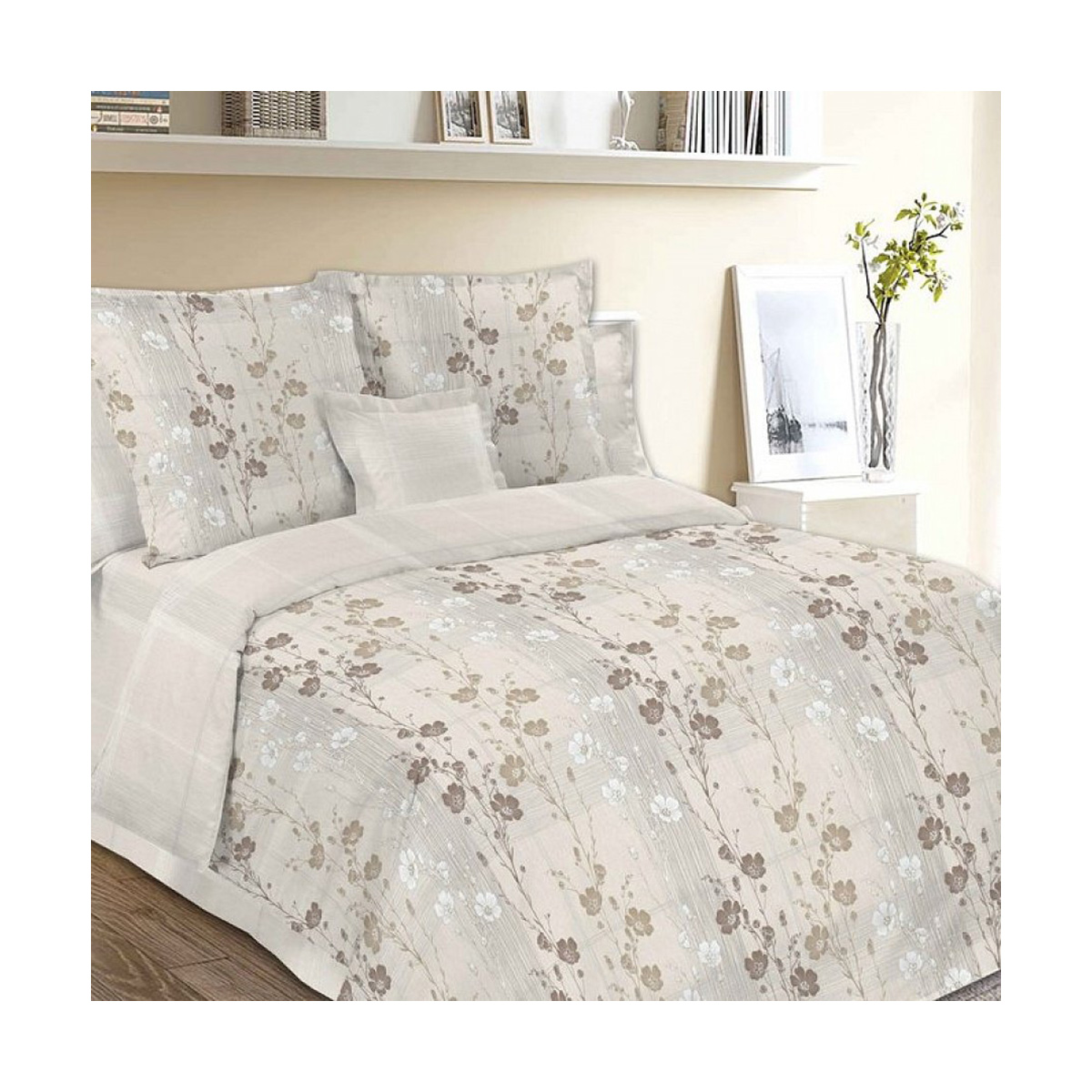 Постельное белье "лён в хлопке" льняная фантазия 1,5 сп. (1/5) "sonnet"