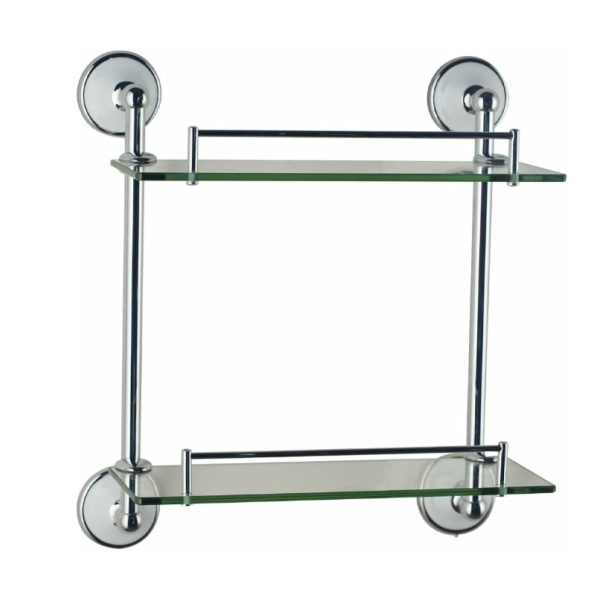 Полка для ванной 2-х ярусная "aster" стекло, металл хром. (1/10) "brissen" b2207-2