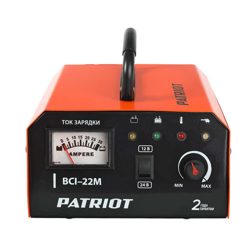 Зарядное устройство bci-22m 10-400 а/ч, 12/24в (1/6) "patriot" 650303425