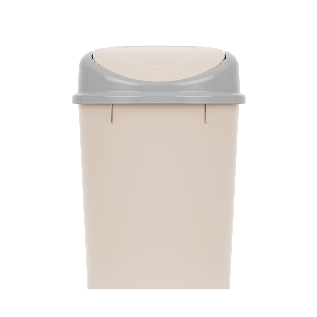 Контейнер для мусора  8 л овальный с плавающей крышкой (слон. кость) (1/5) "альтернатива" м4166