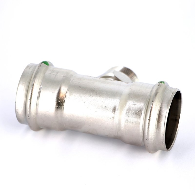 Тройник пресс-Н 35х3/4"х35 нержавеющая сталь Sanpress Inox VIEGA