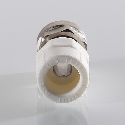 Муфта комб. ЕК 20 х 3/4" (ВР) полипропилен PP-R под пайку VALTEC белая