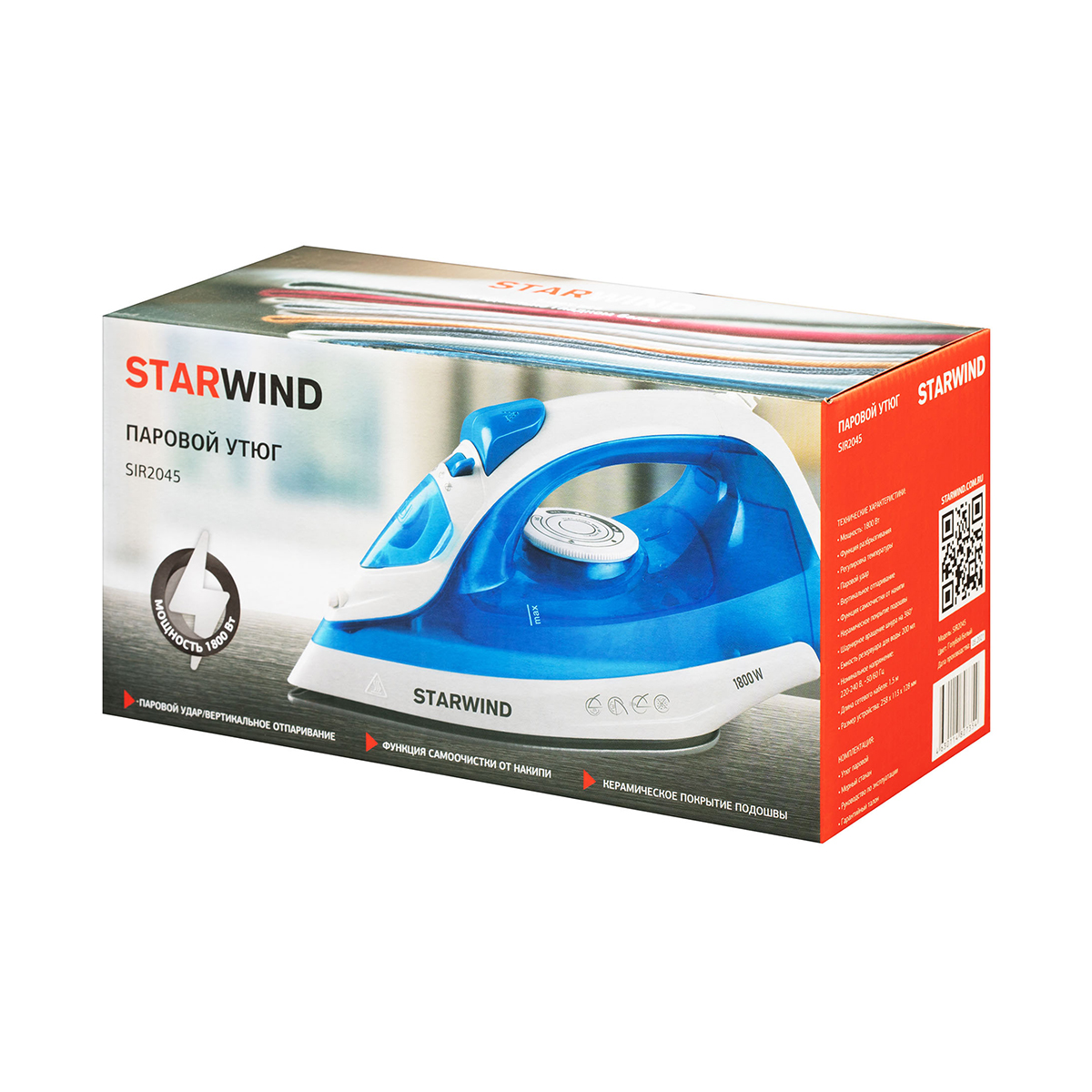 Утюг sir2045 1800 вт подошва керамич. (1/10) "starwind"