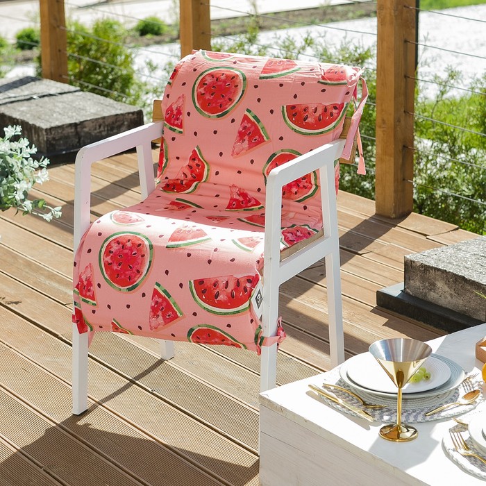 Подушка на уличное кресло "арбузы" 50*100 см (1/6) "этель" 4264658