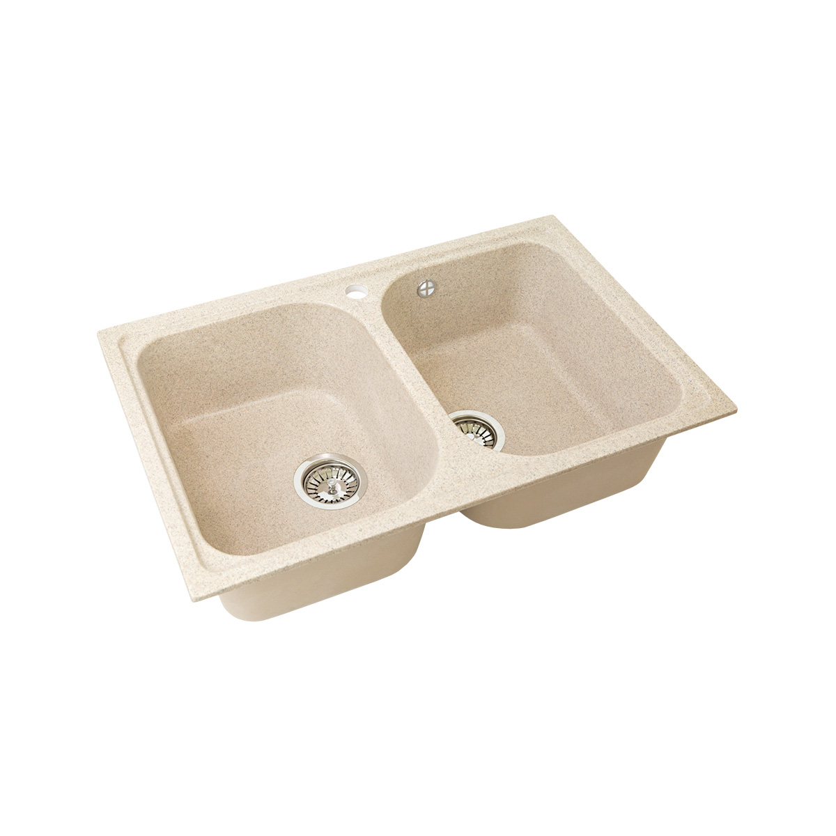 Мойка для кухни врезная искуств. камень gs-15-328 двойная 787*495 мм бежевая "granstones"