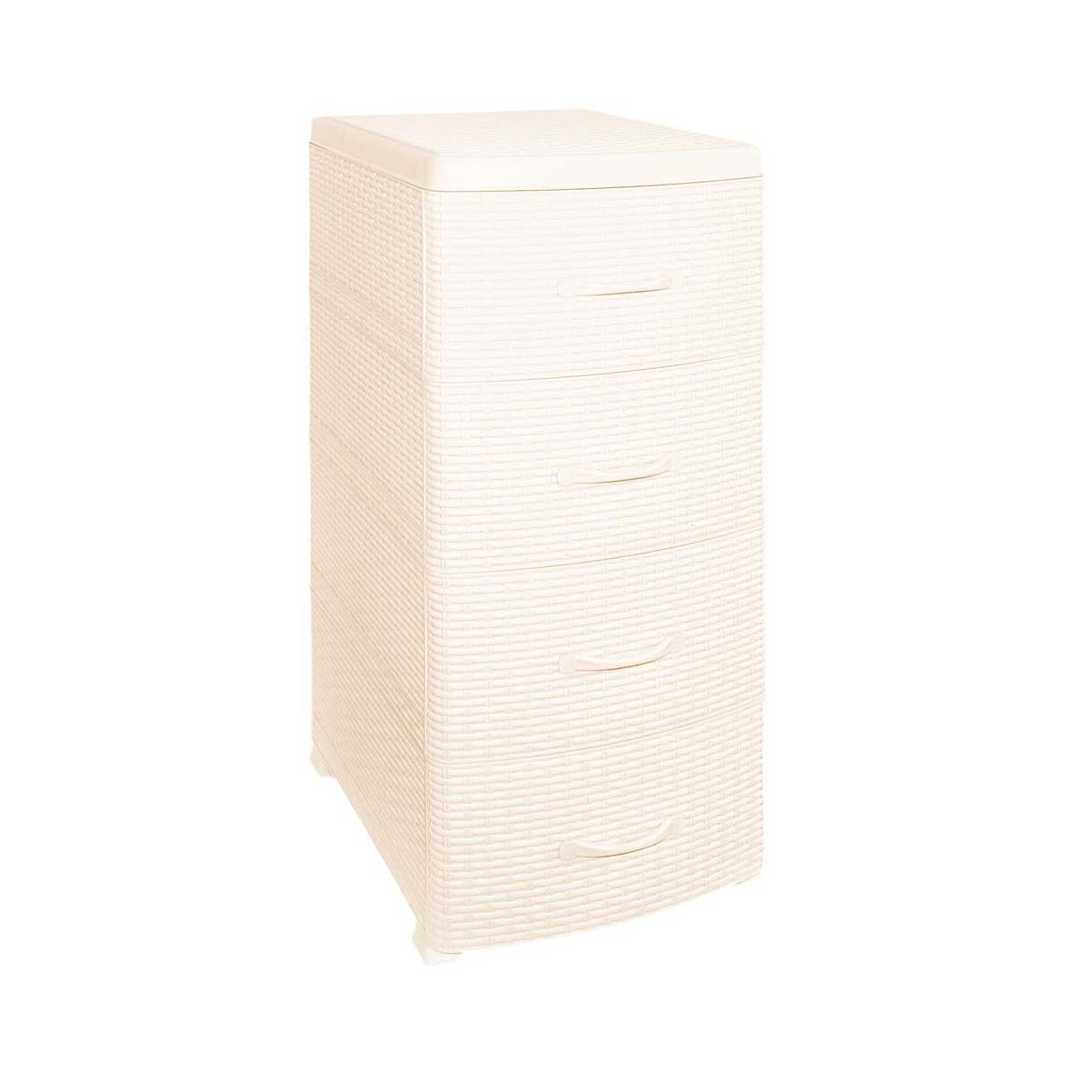 Комод "ротанг"  4-х секцион. (слоновая кость) (1) "виолет"