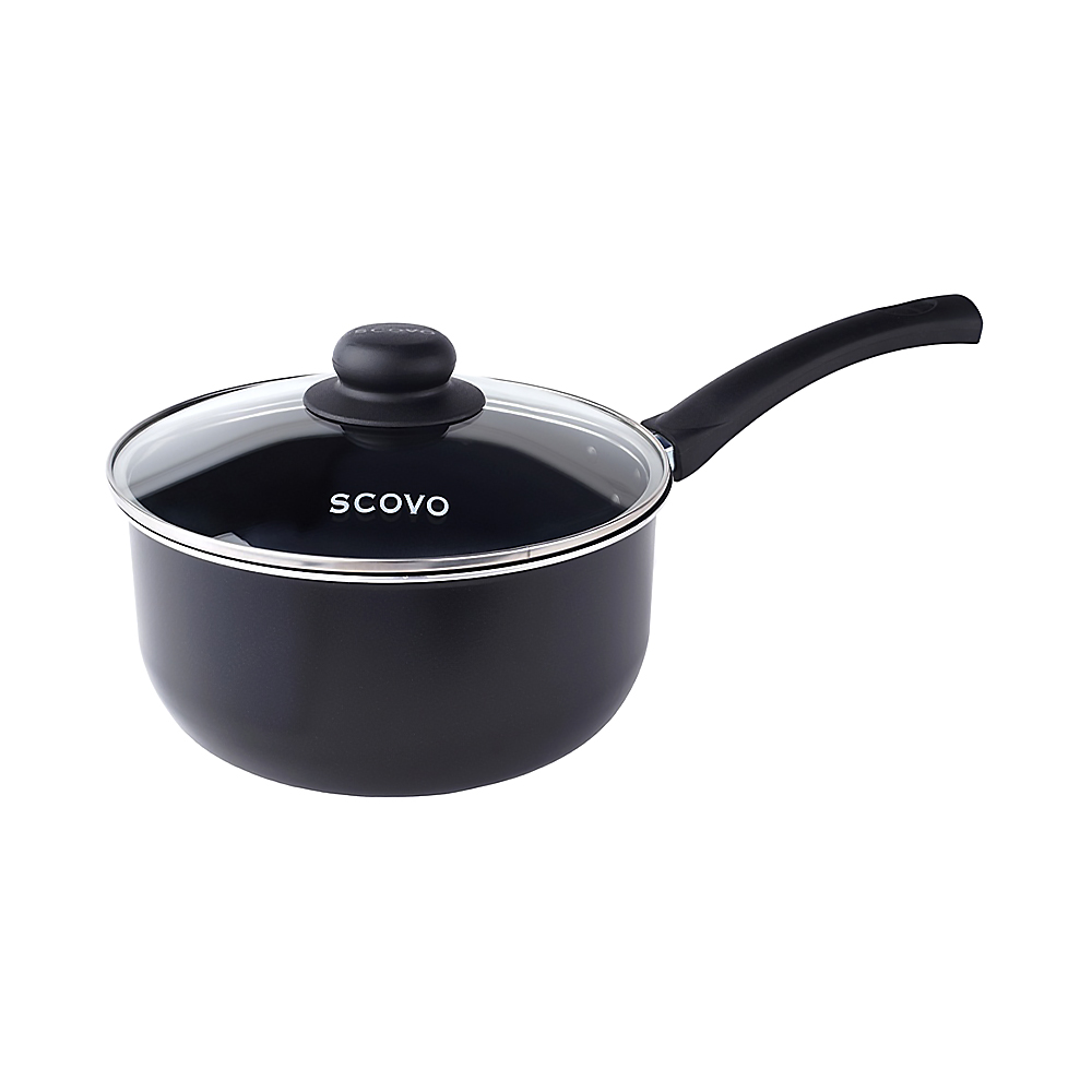 Ковш антипригарн. "consul"  16 см, 1,3 л стекл. крышка (1/6) "scovo"