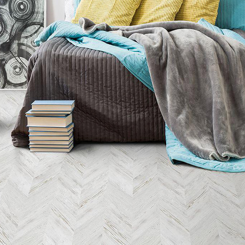 Пробковый пол Corkstyle Chevron White (click) 10 мм